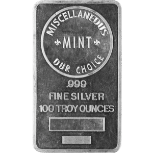 100 oz Generic Silver Bar (Our Choice of Design)