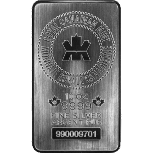 10 oz Silver Bar Royal Canadian Mint