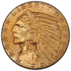 1912 $5 Indian Gold MS NGC