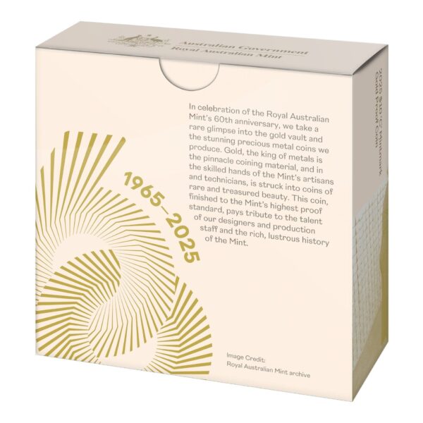 2025 $10 'C' Mintmark Gold Proof Coin - 60th Anniversary of the Royal Australian Mint - Image 4