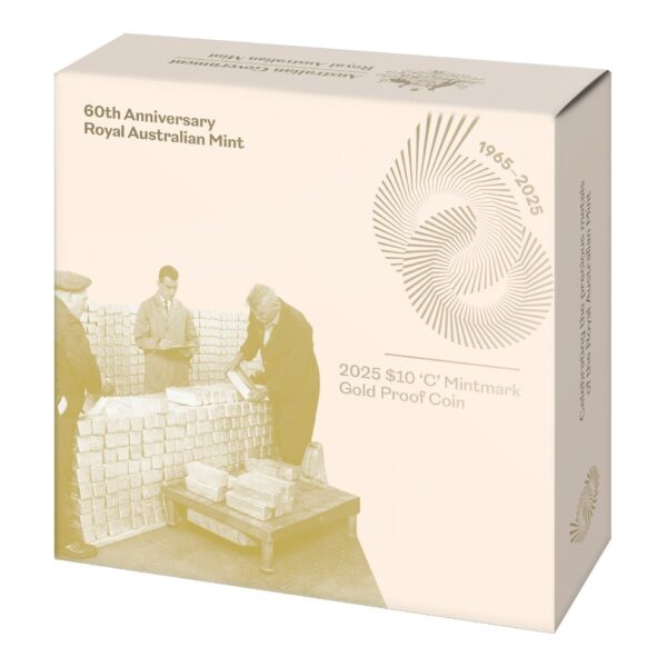 2025 $10 'C' Mintmark Gold Proof Coin - 60th Anniversary of the Royal Australian Mint - Image 3