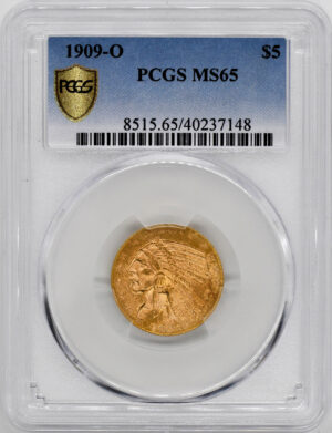 1909-O INDIAN HEAD $5 MS65