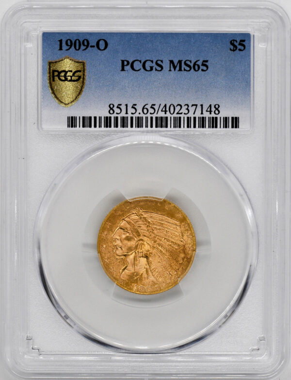 1909-O INDIAN HEAD $5 MS65