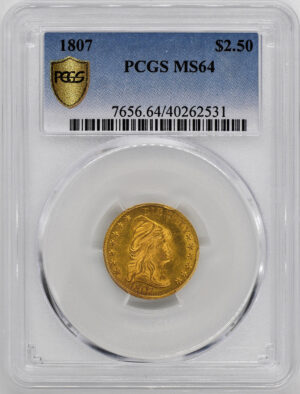 1807 DRAPED BUST $2.5 MS64