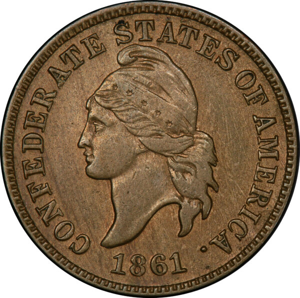 1861 CONFEDERATE 1C, COPPER 1C MS62 - Image 3