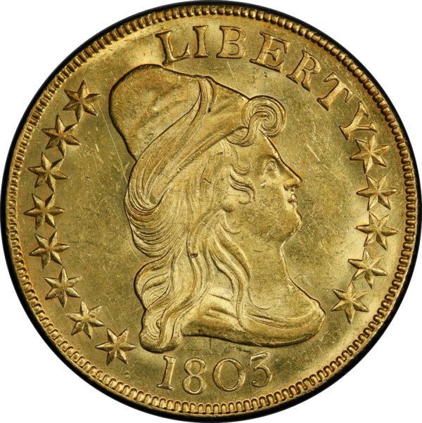 1803 DRAPED BUST $10, 14 STAR REVERSE MS64 - Image 3