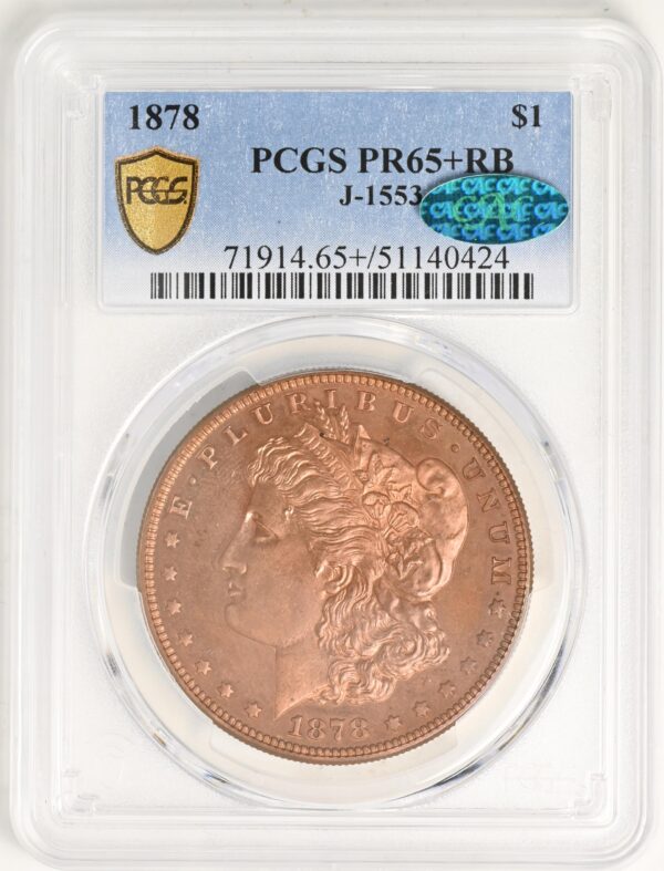 1878 MORGAN $1 J-1553, J-1553 PR65+ Red Brown