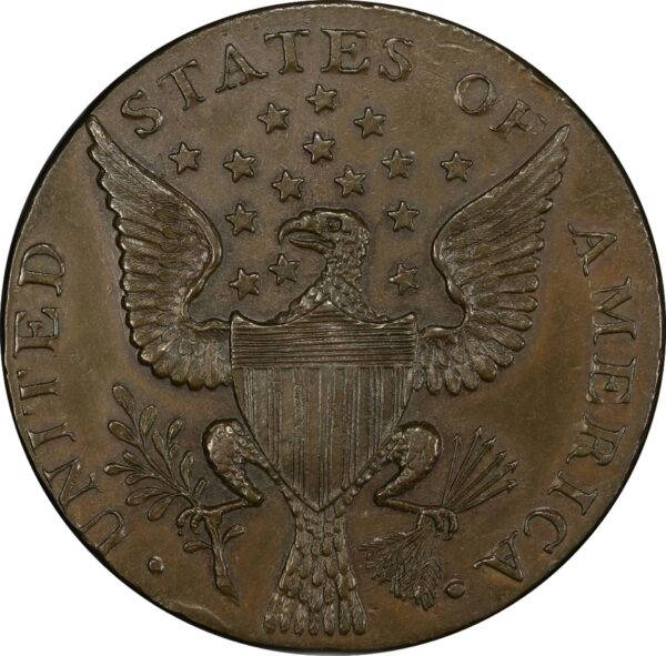1792 WASH GETZ, SM EAGLE CENT MS62 Brown - Image 2