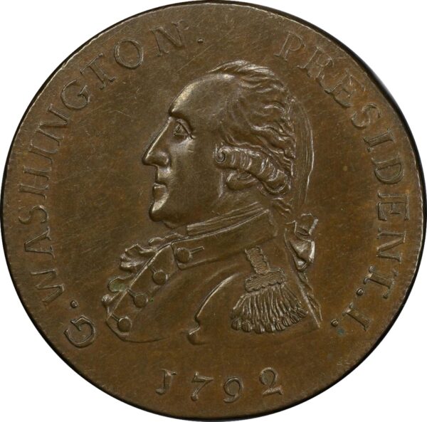 1792 WASH GETZ, SM EAGLE CENT MS62 Brown - Image 3