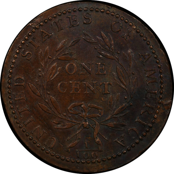 1793 LIBERTY CAP 1C, LIBERTY CAP AU53 Brown - Image 2