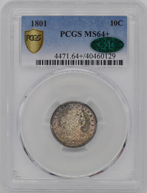 1801 DRAPED BUST 10C MS64+