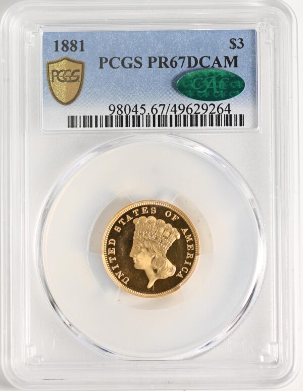 1881 INDIAN PRINCESS $3 PR67 Deep Cameo