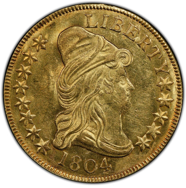 1804 DRAPED BUST $10, CROSS 4 MS62+ - Image 3