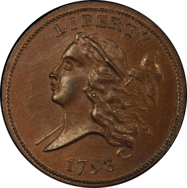 1793 LIBERTY CAP 1/2, TYPE 1 FACING LEFT MS65 Brown - Image 3