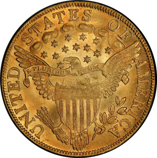 1799 DRAPED BUST $10, SMALL STARS OBVERSE MS64 - Image 2