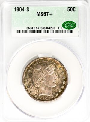 1904-S BARBER 50C MS67+