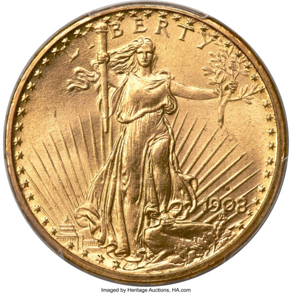 1908-S ST. GAUDENS $20 MS66+ - Image 3
