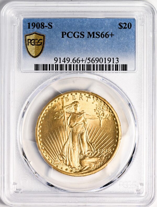 1908-S ST. GAUDENS $20 MS66+