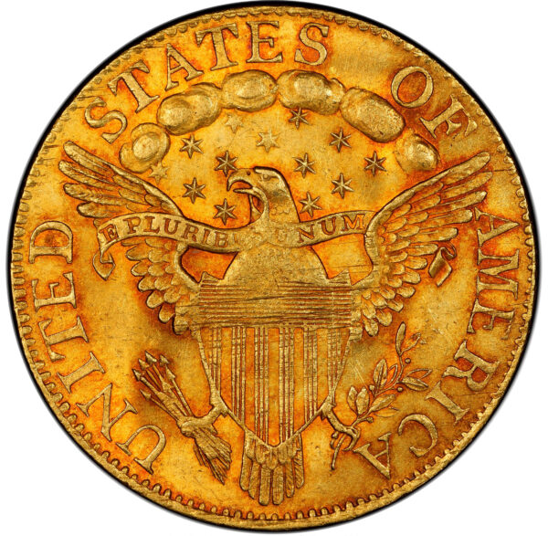 1798 DRAPED BUST $5, LARGE 8, 13 ST REV MS64+ - Image 2