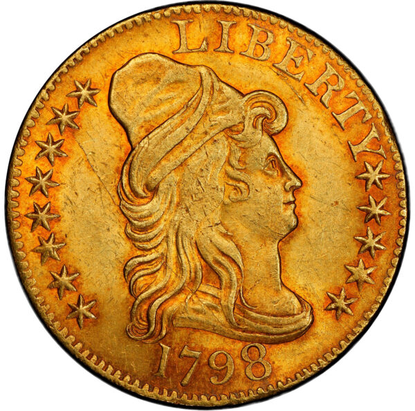 1798 DRAPED BUST $5, LARGE 8, 13 ST REV MS64+ - Image 3