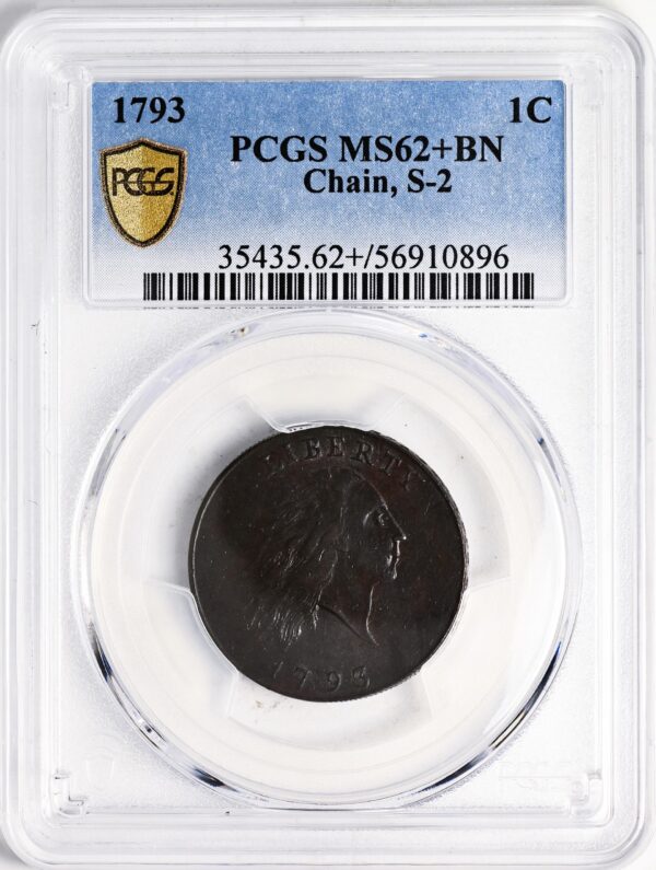 1793 CHAIN 1C, AMERICA MS62+ Brown