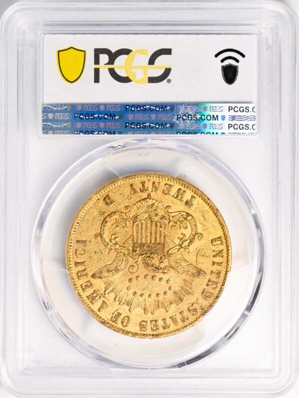 1861-S LIBERTY HEAD $20, PAQUET AU55 - Image 4