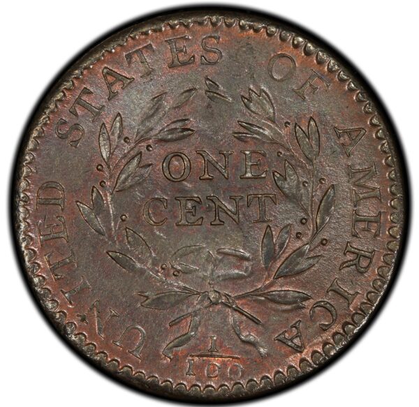 1794 FLOWING HAIR LARGE 1C, HEAD OF 1794, LIBERTY CAP, DEN MS65+ Red Brown - Image 2