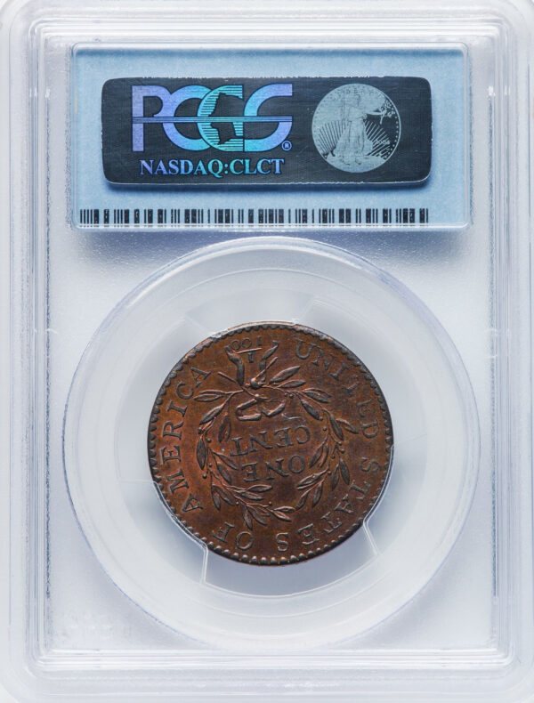 1794 FLOWING HAIR LARGE 1C, HEAD OF 1794, LIBERTY CAP, DEN MS65 Red Brown - Image 4