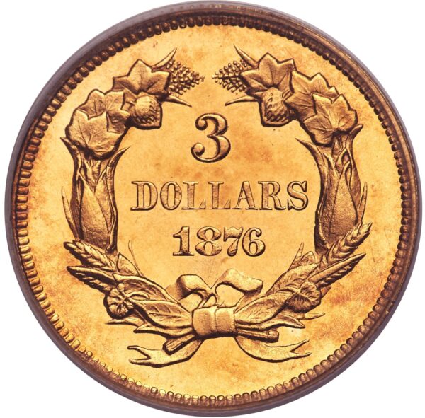 1876 INDIAN PRINCESS $3 PR65 Deep Cameo - Image 2