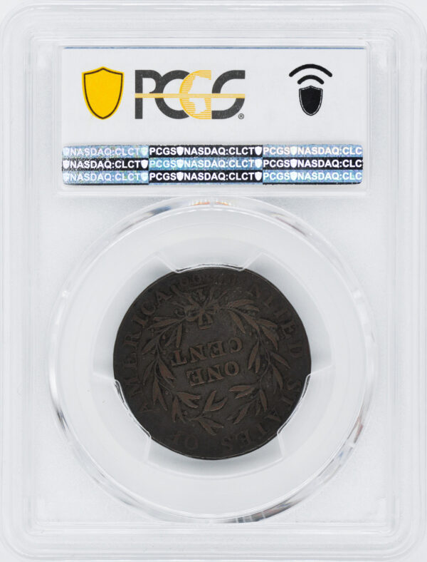 1795 FLOWING HAIR LARGE 1C, JEFF, PLAIN EDGE VF30 Brown - Image 4