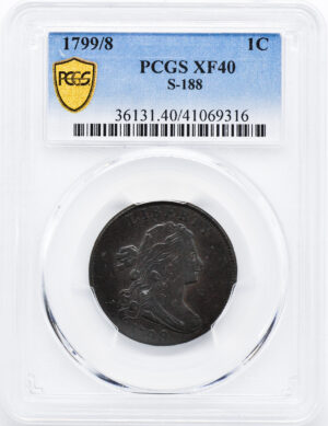 1799/8 DRAPED BUST 1C XF40 Brown