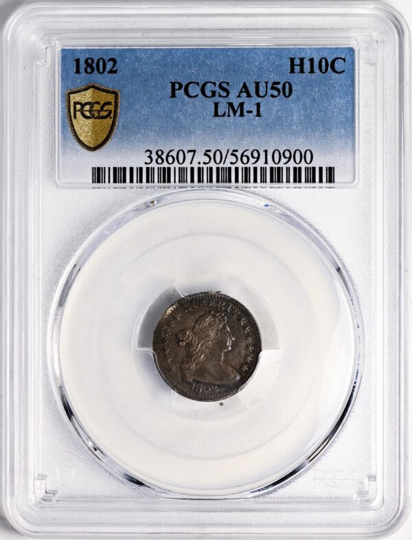 1802 DRAPED BUST H10C AU50