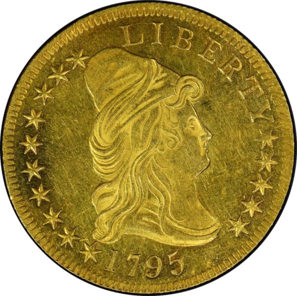 1795 DRAPED BUST $10, 13 LEAVES, SMALL EAGLE MS61 - Image 3