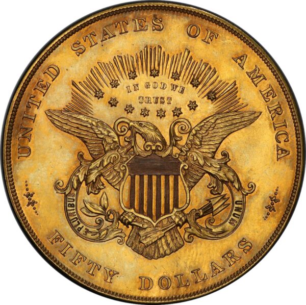 1877 PATTERN HALF UNION $50, J-1547 GILT PR63 - Image 2