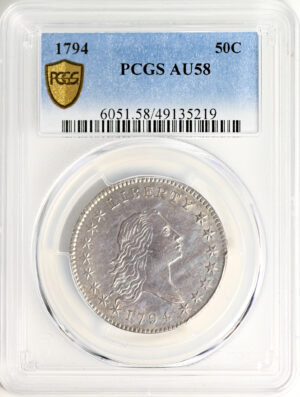 1794 FLOWING HAIR 50C AU58