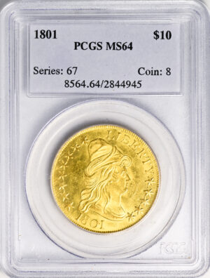 1801 DRAPED BUST $10 MS64