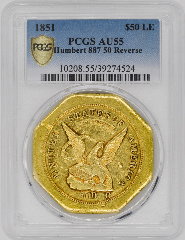 1851 887 50 REVERSE HUMBERT $50 LE AU55