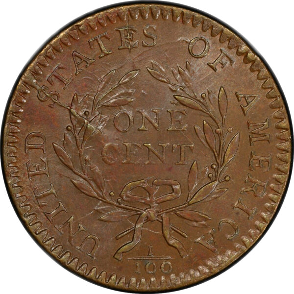 1794 FLOWING HAIR LARGE 1C, HEAD OF 1794, LIBERTY CAP, DEN MS66+ Brown - Image 2