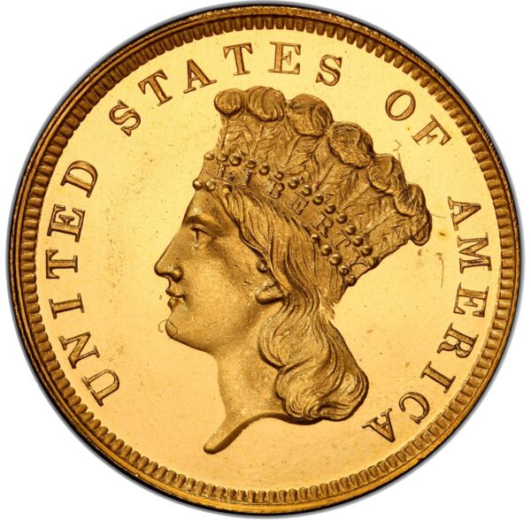 1859 INDIAN PRINCESS $3 PR66+ Deep Cameo - Image 3