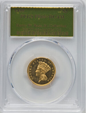 1859 INDIAN PRINCESS $3 PR66+ Deep Cameo