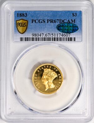 1883 INDIAN PRINCESS $3 PR67 Deep Cameo