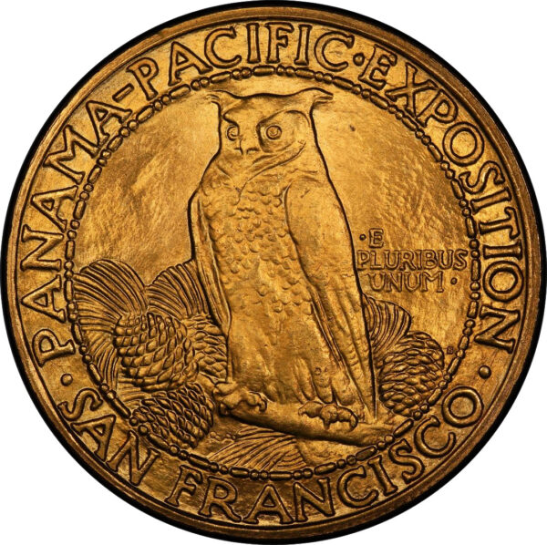 1915-S GOLD $50, PAN-PAC ROUND MS65 - Image 2