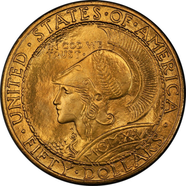 1915-S GOLD $50, PAN-PAC ROUND MS65 - Image 3