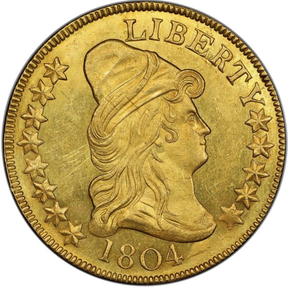 1804 DRAPED BUST $10, CROSS 4 MS63+ - Image 3