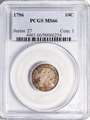 1796 DRAPED BUST 10C, SMALL EAGLE MS66