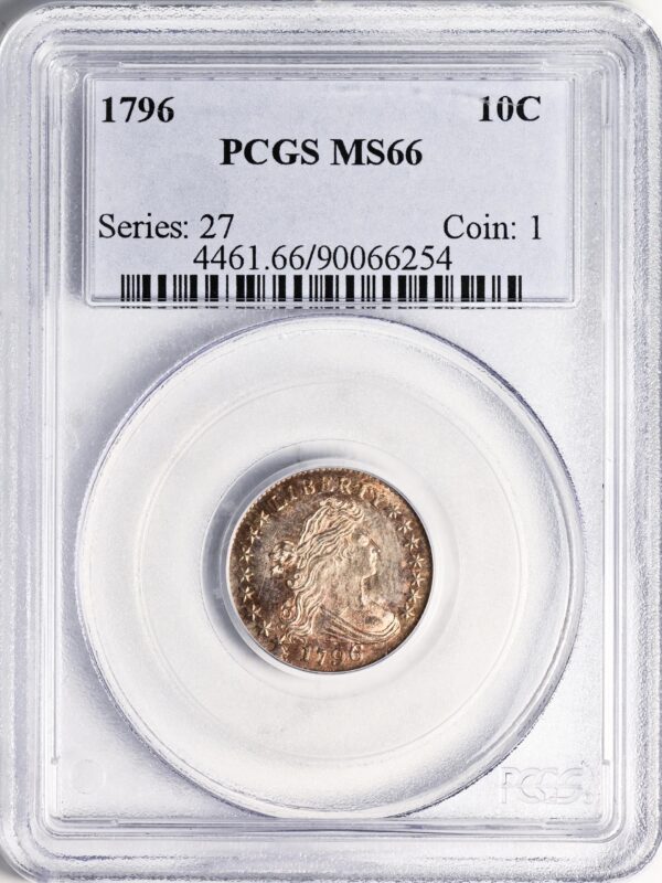 1796 DRAPED BUST 10C, SMALL EAGLE MS66