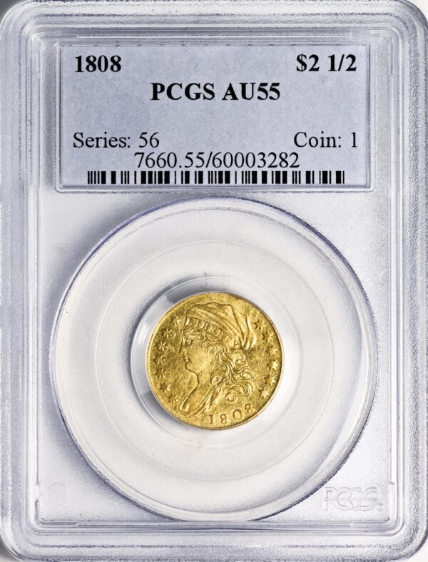 1808 CAPPED BUST $2.5 AU55