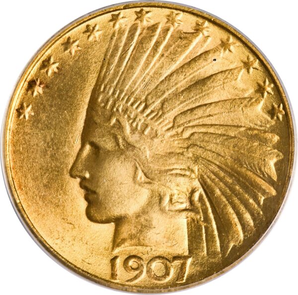 1907 INDIAN $10, ROLLED EDGE MS65 - Image 4