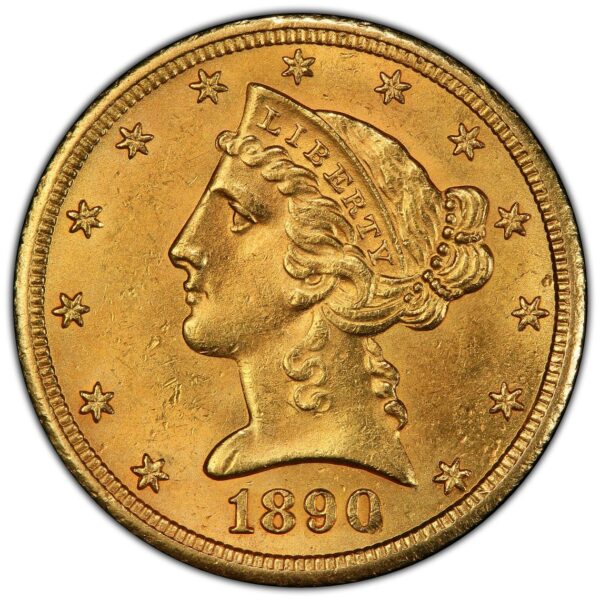 1890-CC $5 Liberty Gold PCGS