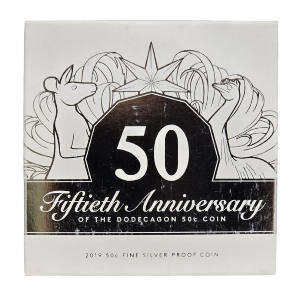 2019 50th Anniversary of the 50 Cent Coin - Silver Proof 50c Coin - Image 4